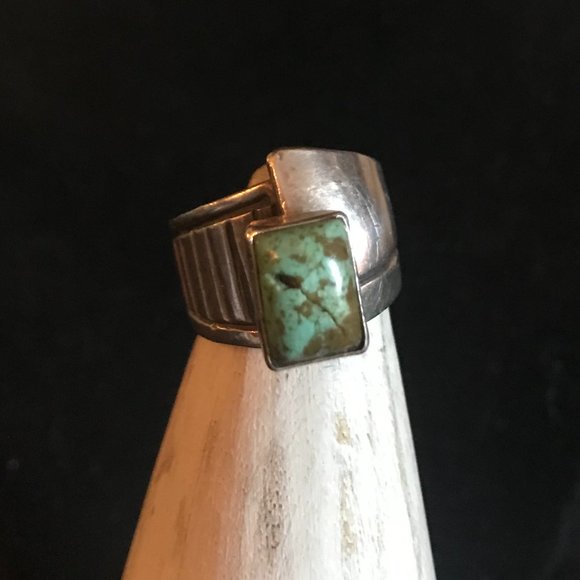 Jewelry Designer in Durango, Co Jewelry - Vintage Handmade Turquoise and Sterling Silver Ring